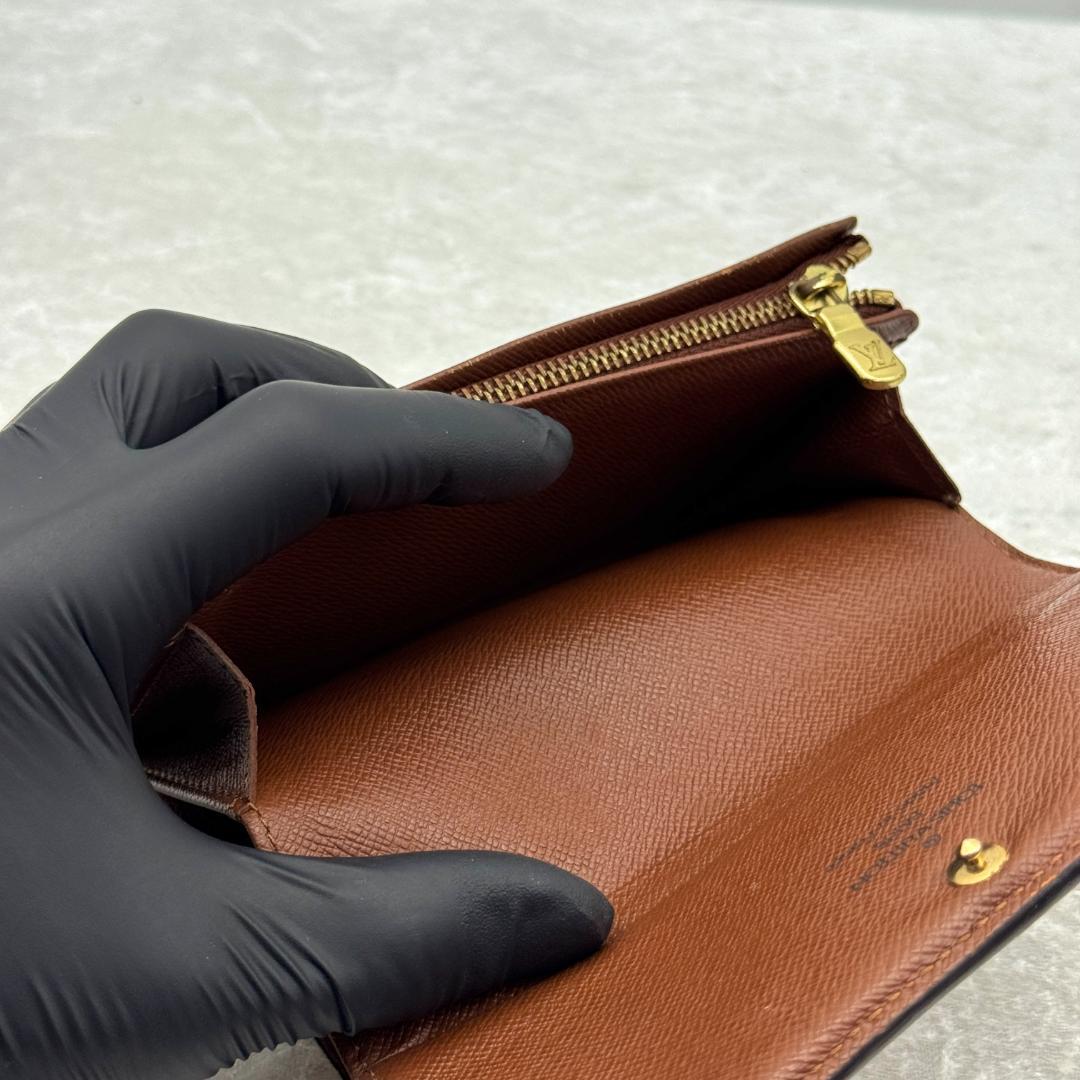 極上 ルイヴィトン モノグラム ポルトフォイユ トレゾール 折り財布 A12