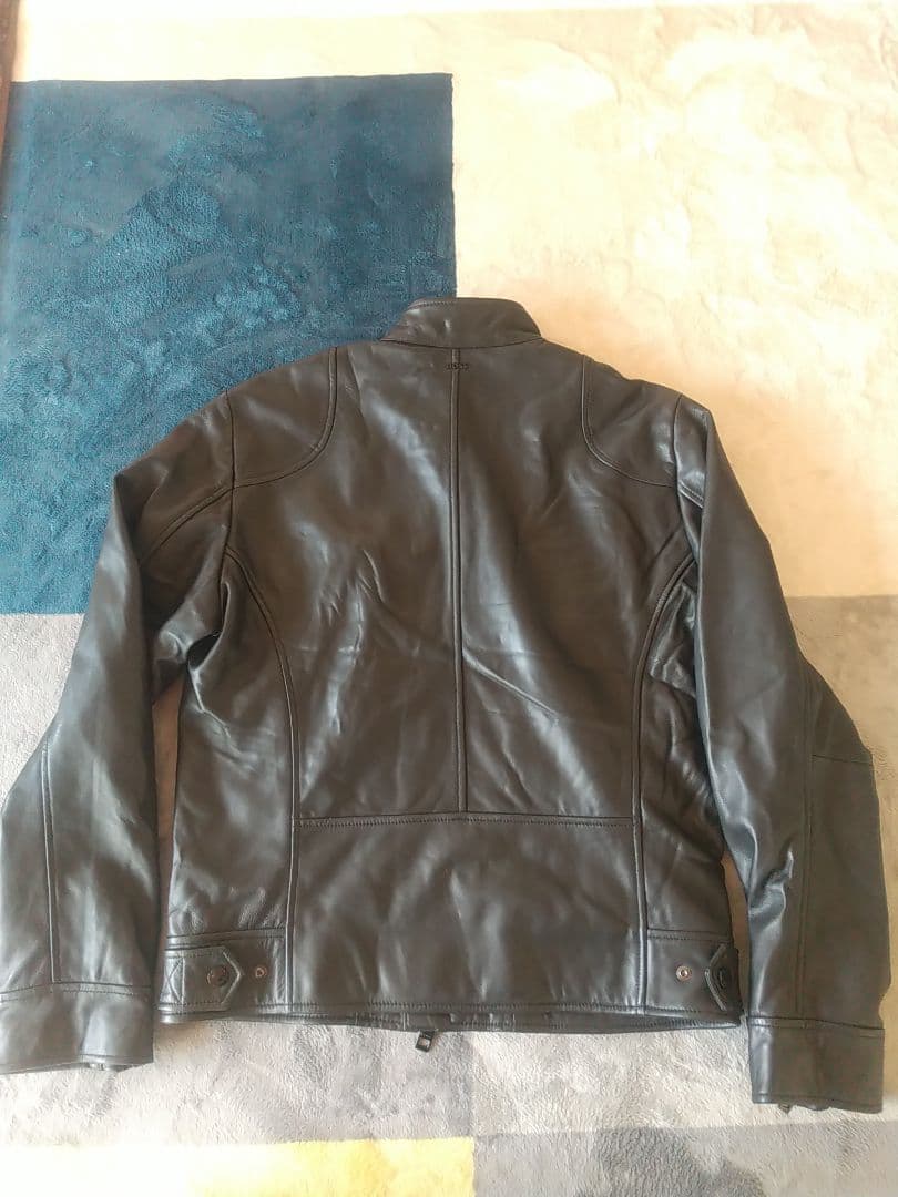 HUGO BOSS レザー シングル ライダースジャケット 革ジャン ラムレザー