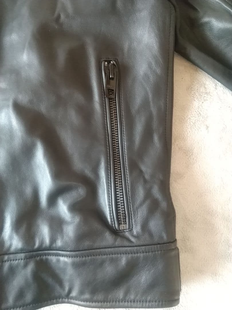 HUGO BOSS レザー シングル ライダースジャケット 革ジャン ラムレザー