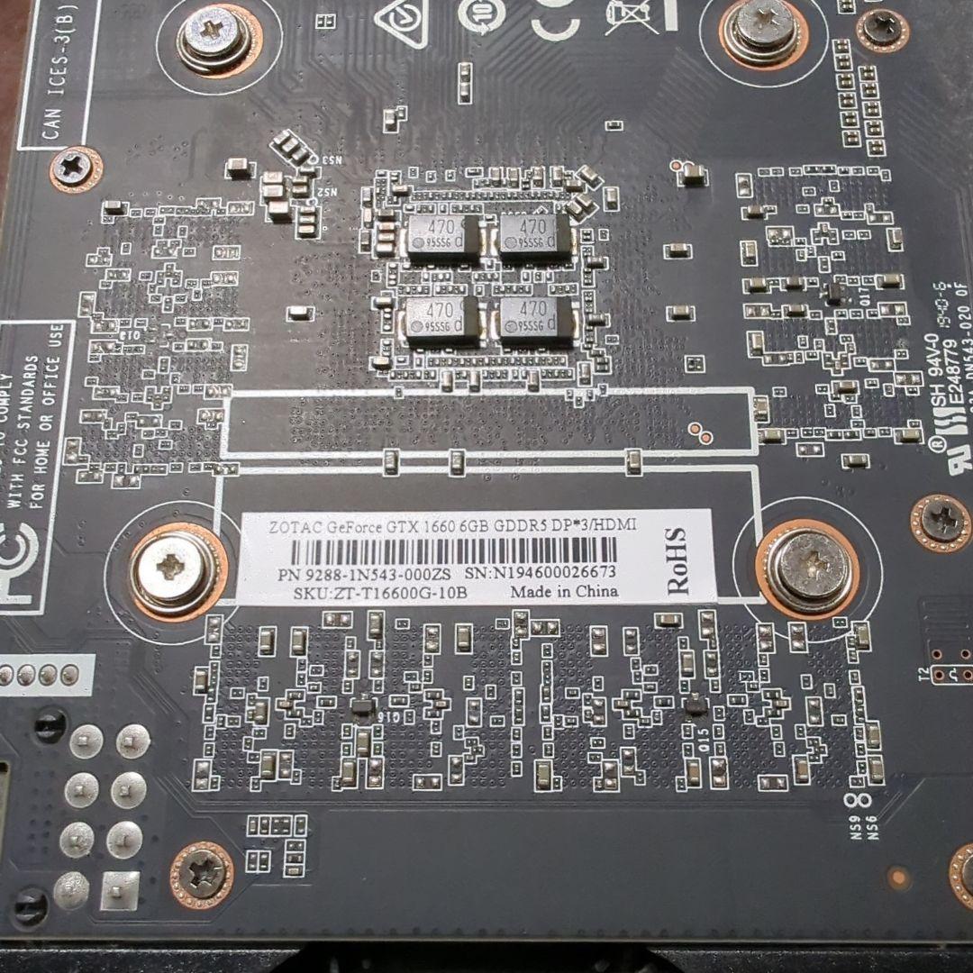 ZOTAC GTX 1660 6GB GDDR5 グラフィックボード