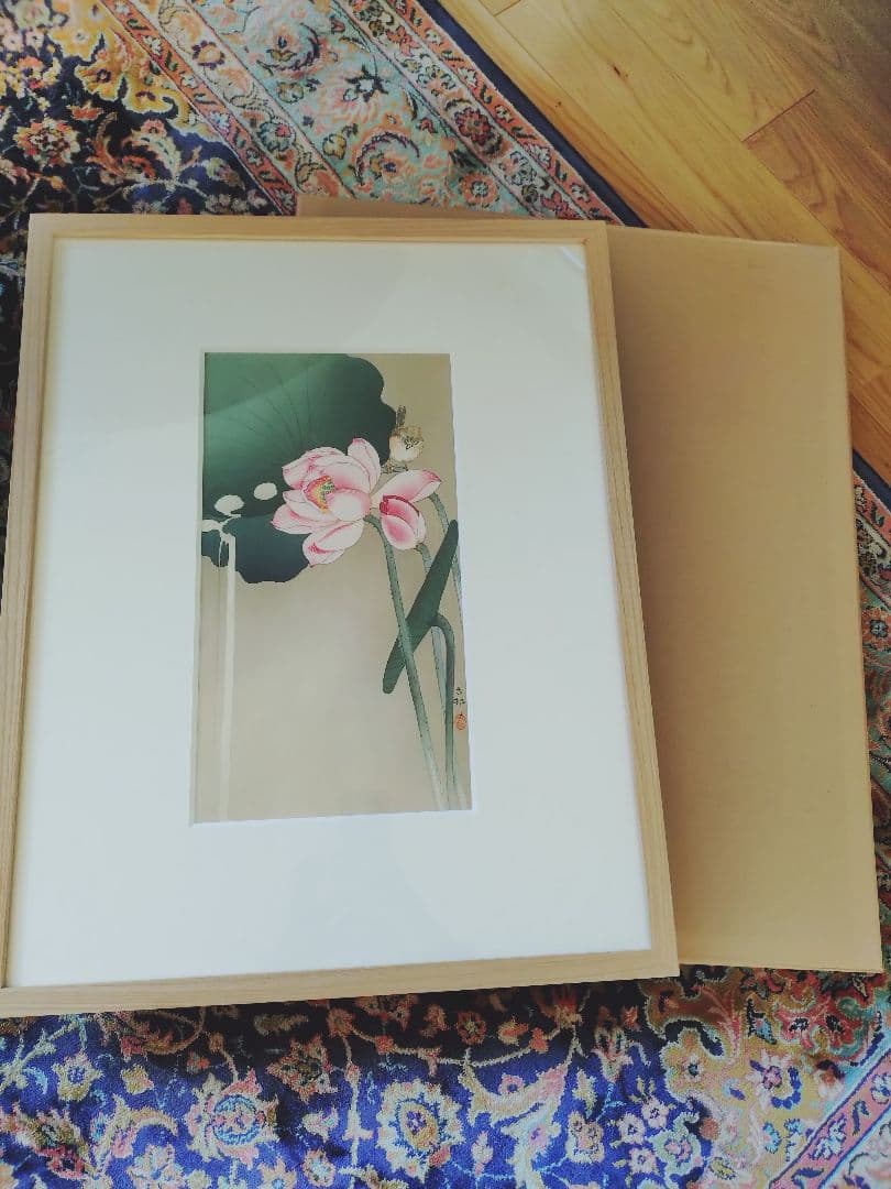 小原古邨木版画復刻版 木製フレーム 画集二冊付き