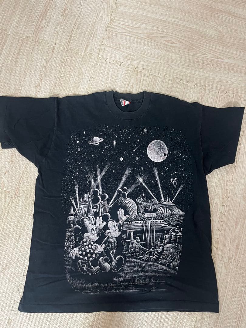 90s USA製 ミッキー ヴィンテージ Tシャツ XL相当 ブラック