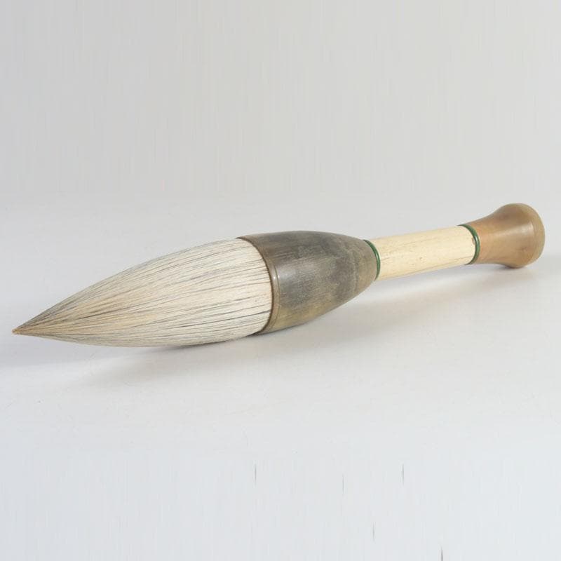 中国　書道具　獣骨製　大筆　ケース付　M　9231