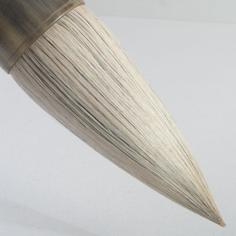 中国　書道具　獣骨製　大筆　ケース付　M　9231