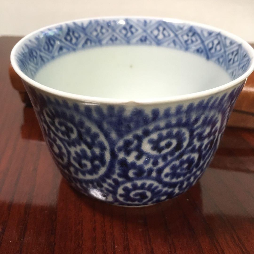 古伊万里 染付 蛸唐草 蕎麦猪口 向付 そばちょこ