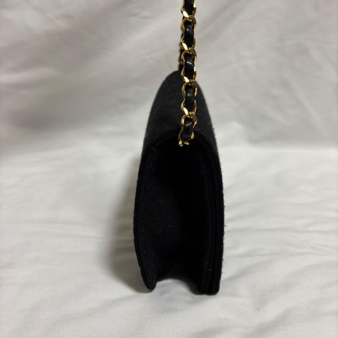 中古 シャネル マトラッセ ココマーク チェーンショルダー バッグ コットン