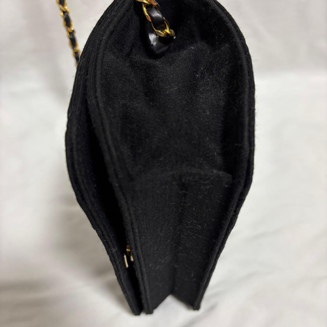 中古 シャネル マトラッセ ココマーク チェーンショルダー バッグ コットン