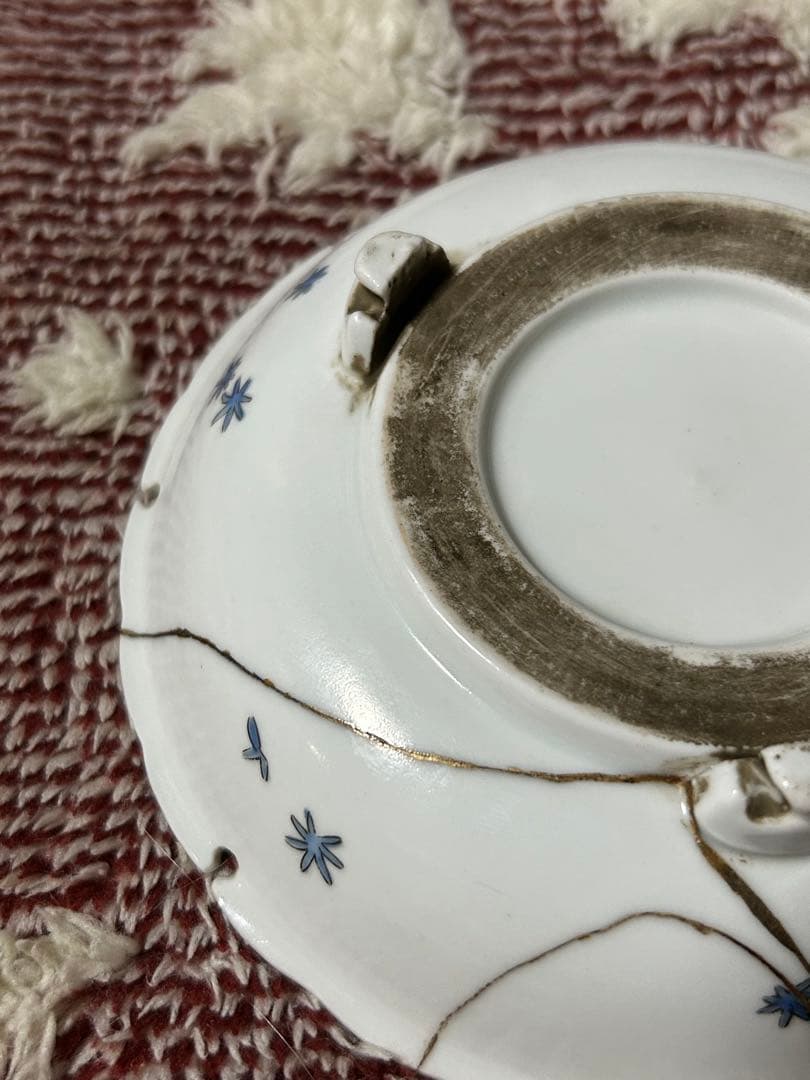 古伊万里　柿右衛門様式　皿　金継ぎあり