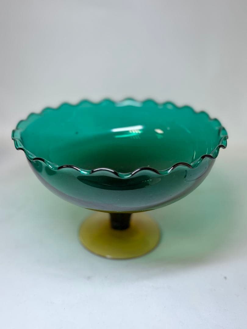 T80 昭和レトロ コンポートガラス鉢 アンティーク