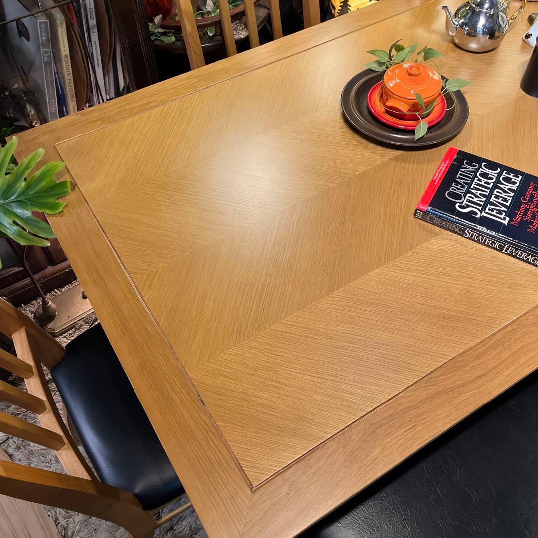 リュウ Sale ヴィンテージ ヘリンボーンデザインダイニングテーブル北欧