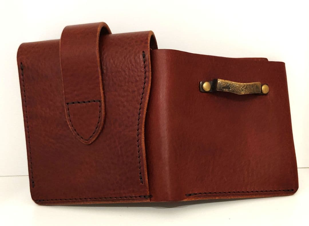 池之端銀革店　イタリアンレザー牛革　ギャルソン 三つ折り財布