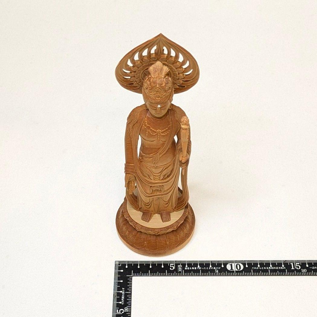【フォロー割・新品】 聖観音菩薩　檜　総高さ約20.5㎝ 　聖観音　桧　観音