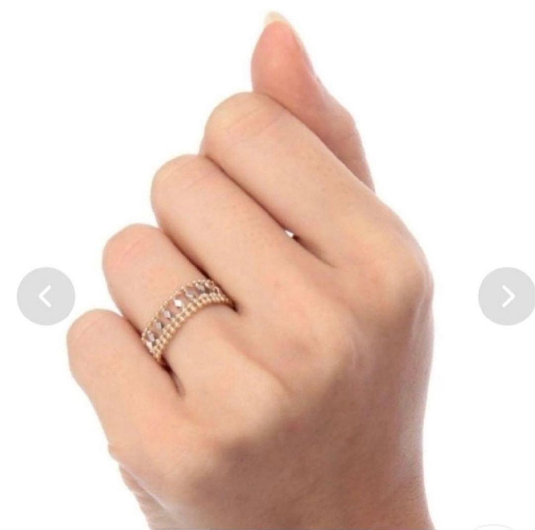 ココシュニック　ミラーカットビーズチェーンリング