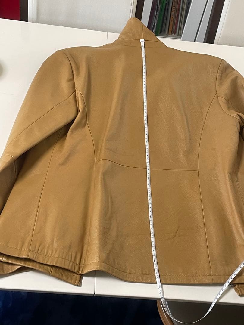 8月末価格❣️ BANANA REPUBLIC ベージュレザーライダースジャケット