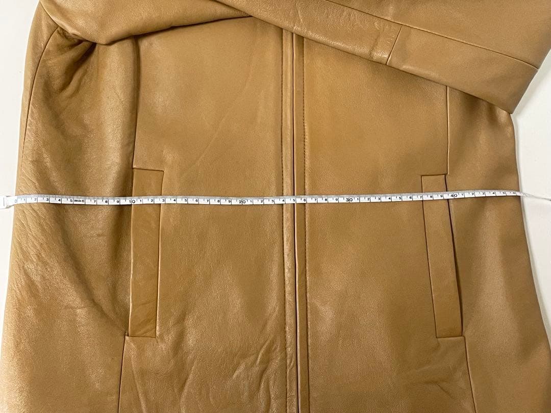 8月末価格❣️ BANANA REPUBLIC ベージュレザーライダースジャケット