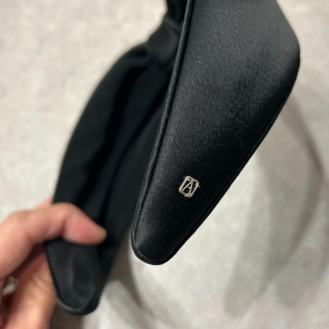 ☆美品ALEXANDRE DE PARIS ブラックリボンサテンカチューシャ☆