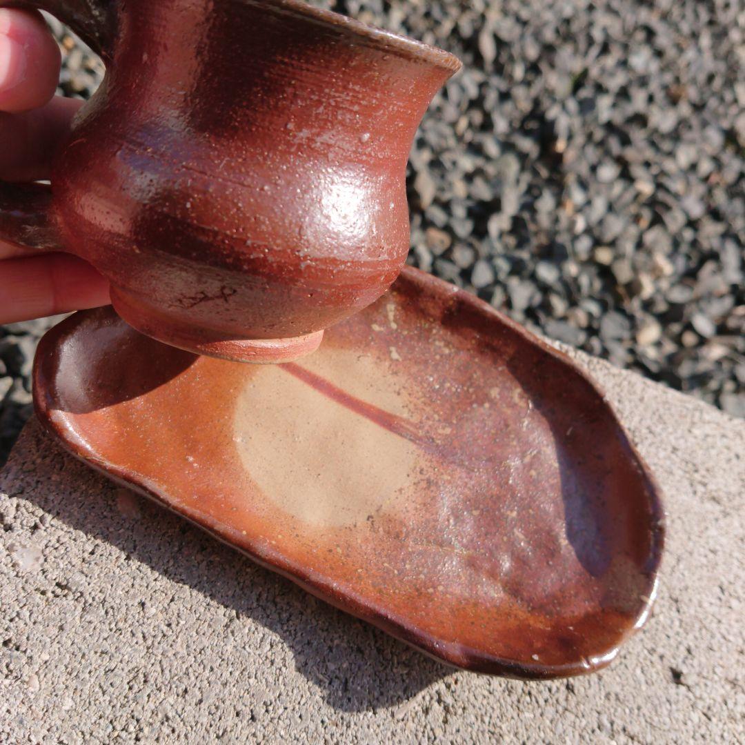 【2317】フリーカップ、ソーサー…備前焼