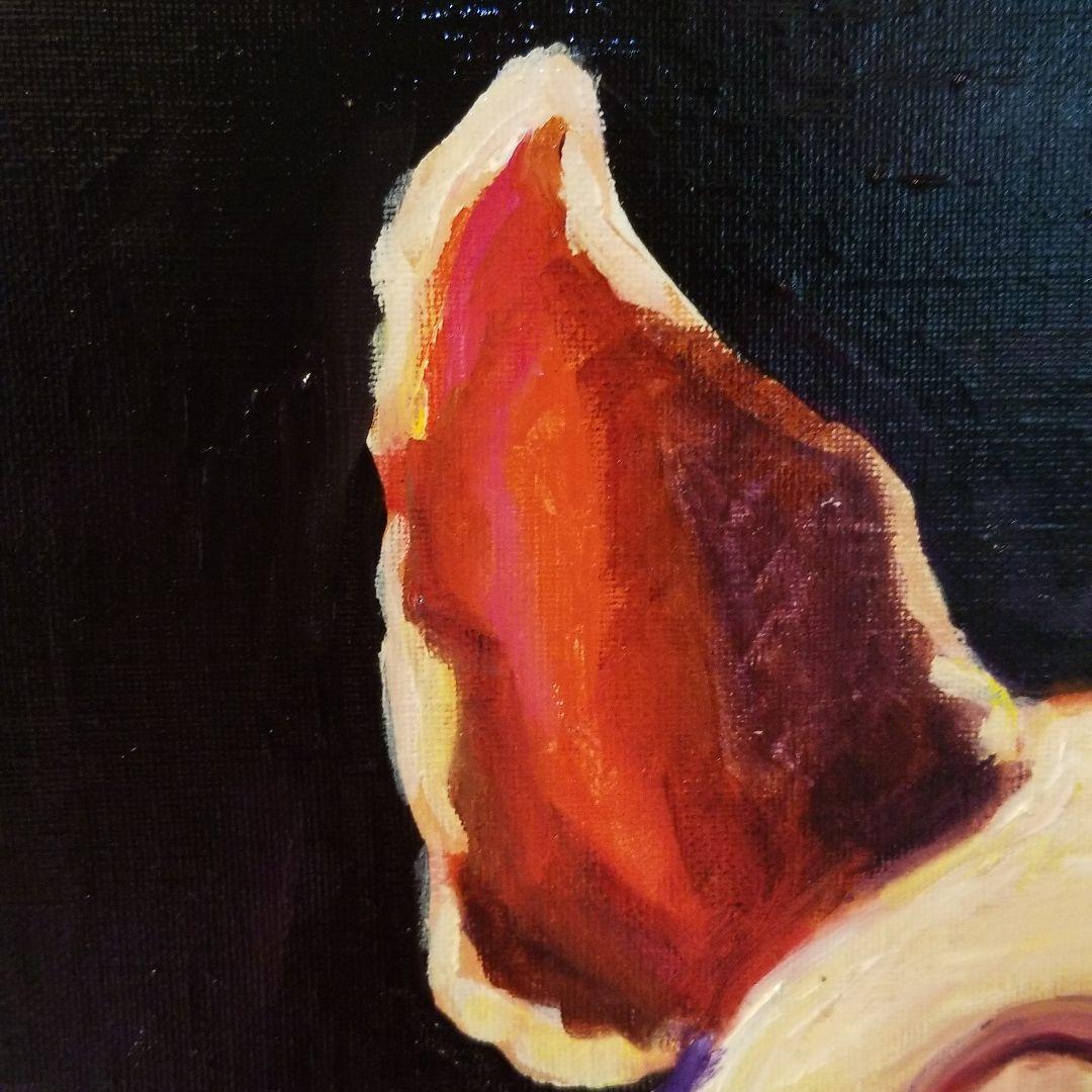 油絵　専用　夕方帰る子豚