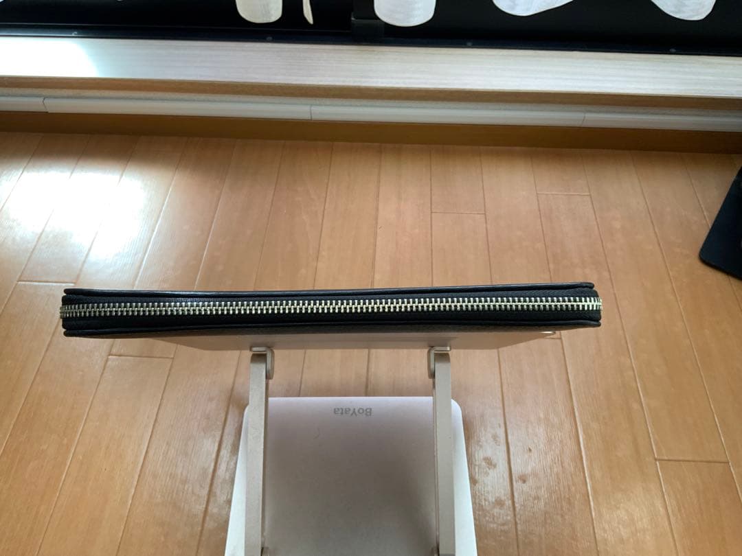 【美品】　ポーター フラックス クラッチバッグ レザー ロゴ 大容量 A4可 黒