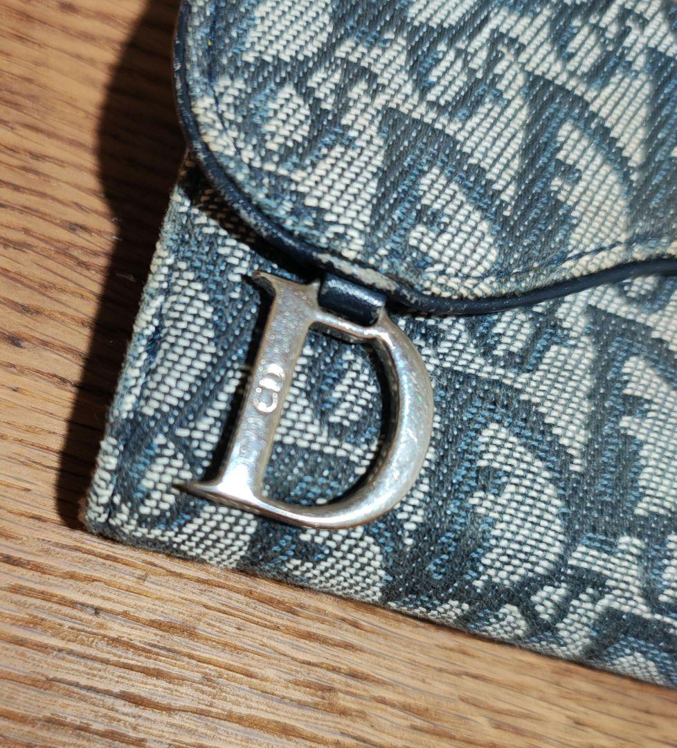 Dior トロッター　二つ折り財布 ブルー系 キャンバス