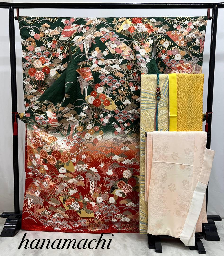 振り袖　フルセット　別誂長襦袢付　成人式　 金彩加工　刺繍入り　632