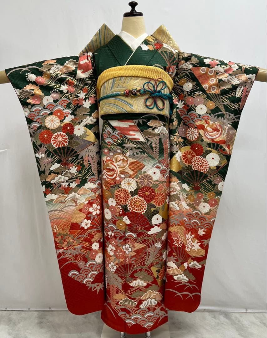 振り袖　フルセット　別誂長襦袢付　成人式　 金彩加工　刺繍入り　632