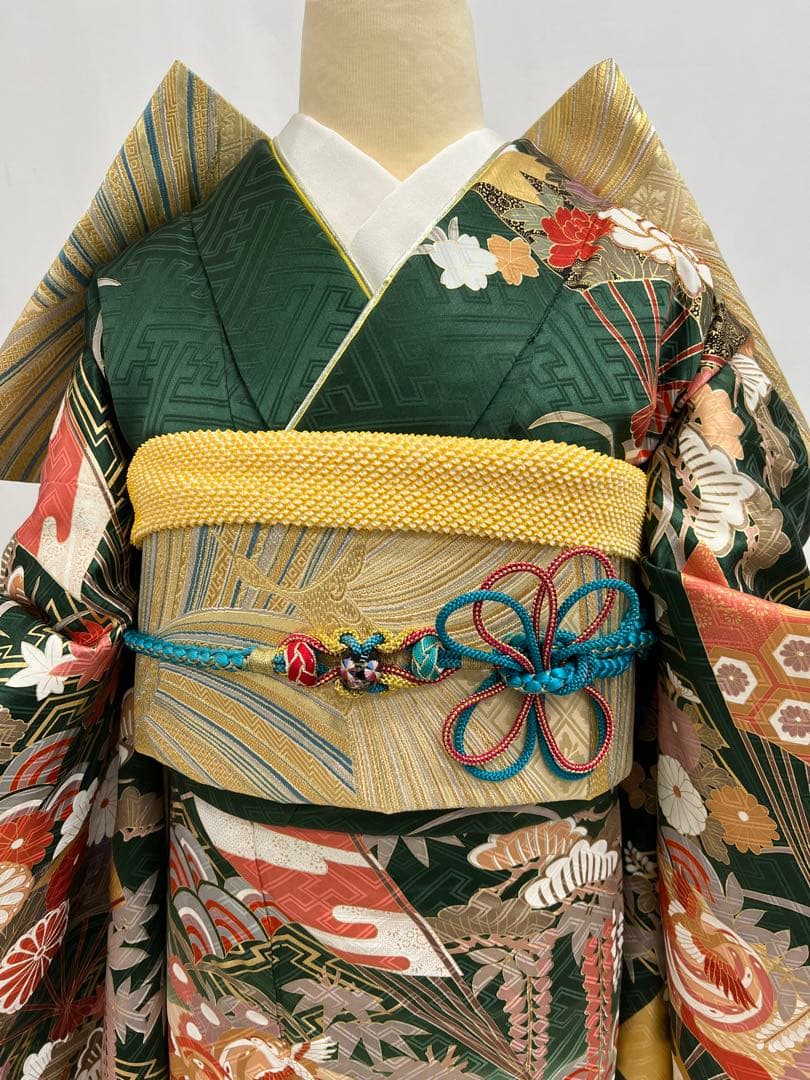 振り袖　フルセット　別誂長襦袢付　成人式　 金彩加工　刺繍入り　632