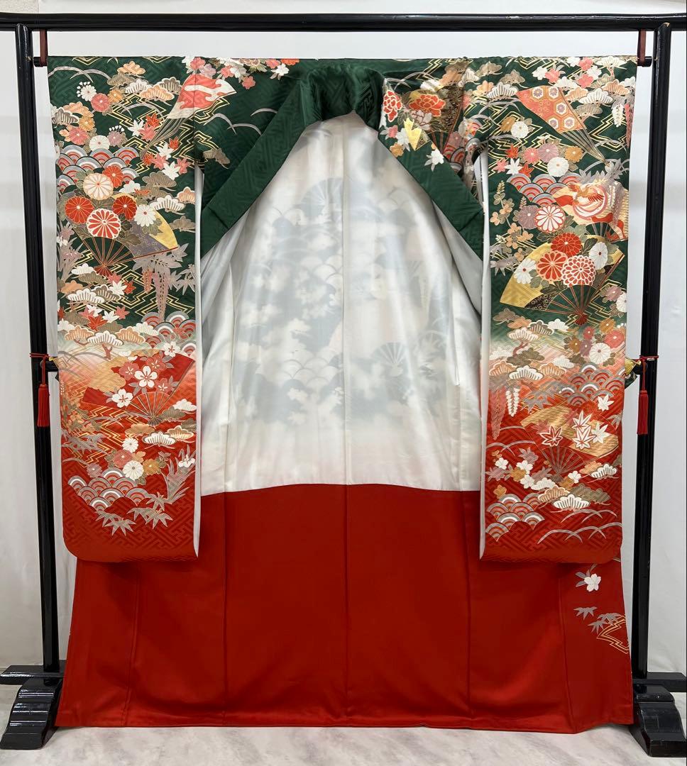 振り袖　フルセット　別誂長襦袢付　成人式　 金彩加工　刺繍入り　632