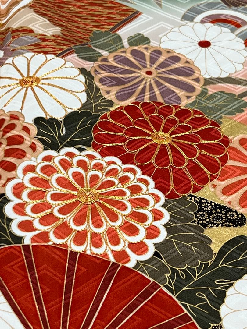 振り袖　フルセット　別誂長襦袢付　成人式　 金彩加工　刺繍入り　632