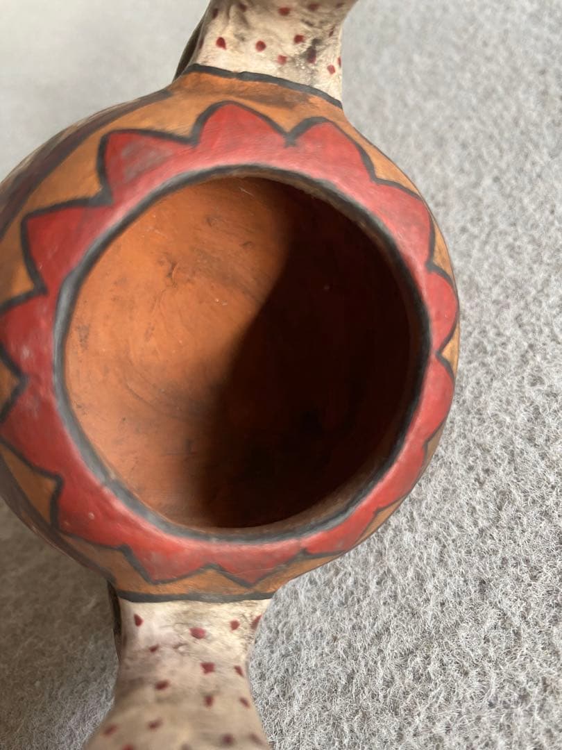 【ヴィンテージ】ペルー・インカ／豹・陶器製の容器・食器