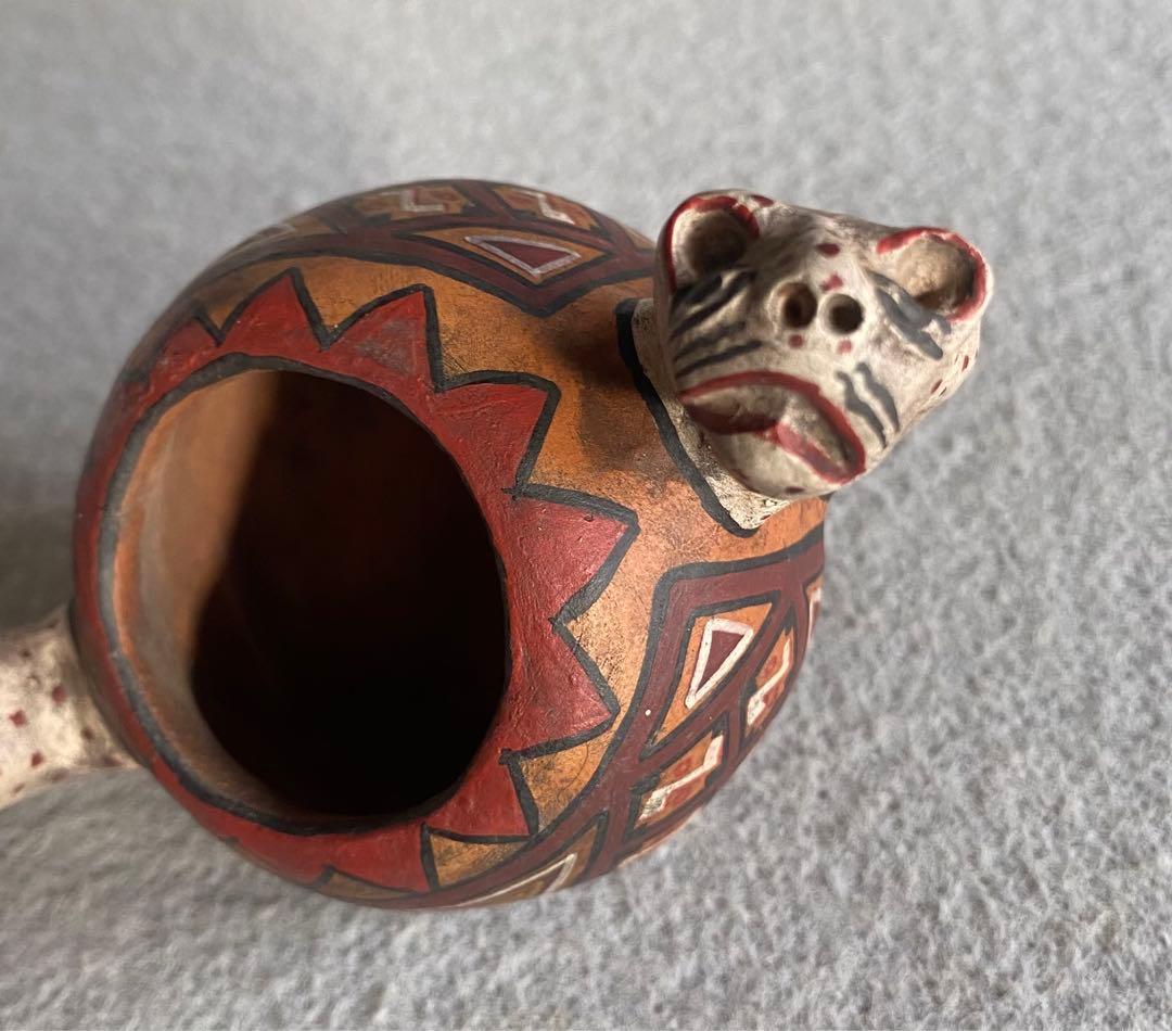 【ヴィンテージ】ペルー・インカ／豹・陶器製の容器・食器
