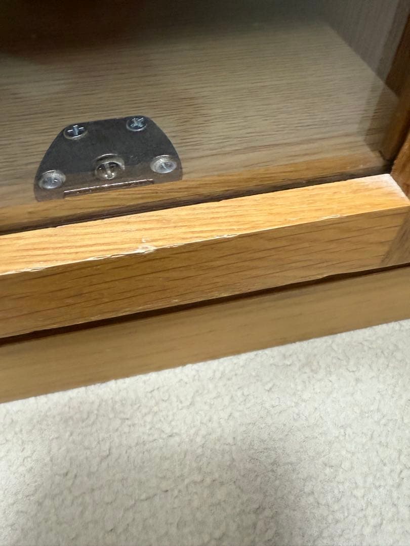 木製テレビ台 ガラス扉付き/無垢材