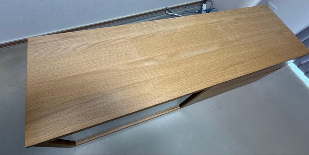 木製テレビ台 ガラス扉付き/無垢材