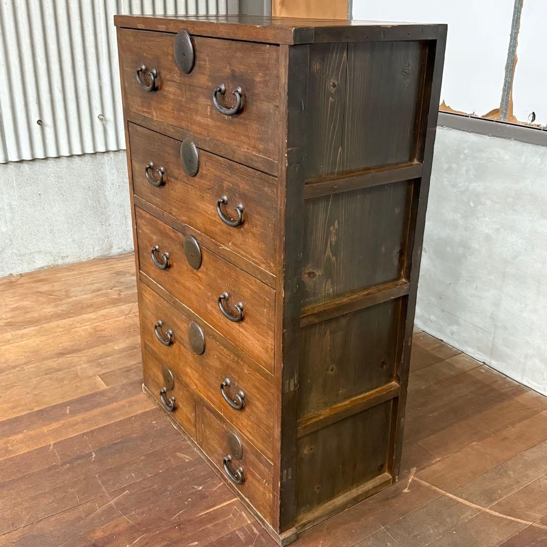 H15K56 和製アンティーク 5段チェスト