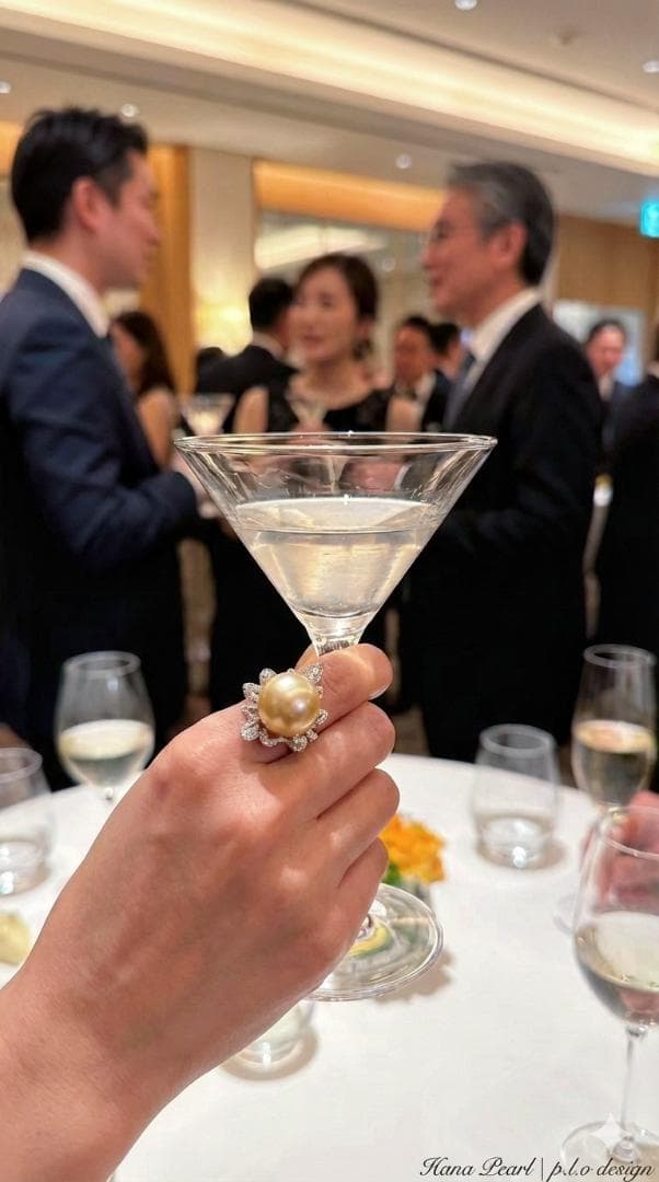 ✨ 極上の逸品 ✨ 南洋真珠 ゴールドパール リング 14mm 贅沢 ほぼ無傷