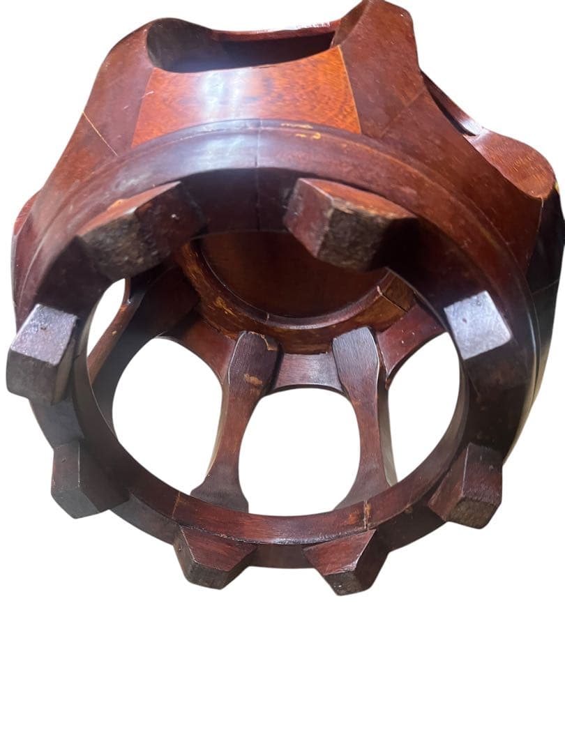 花梨 無垢 螺鈿細工 丸椅子 スツール 腰掛け 中国美術 工芸品　2個セット