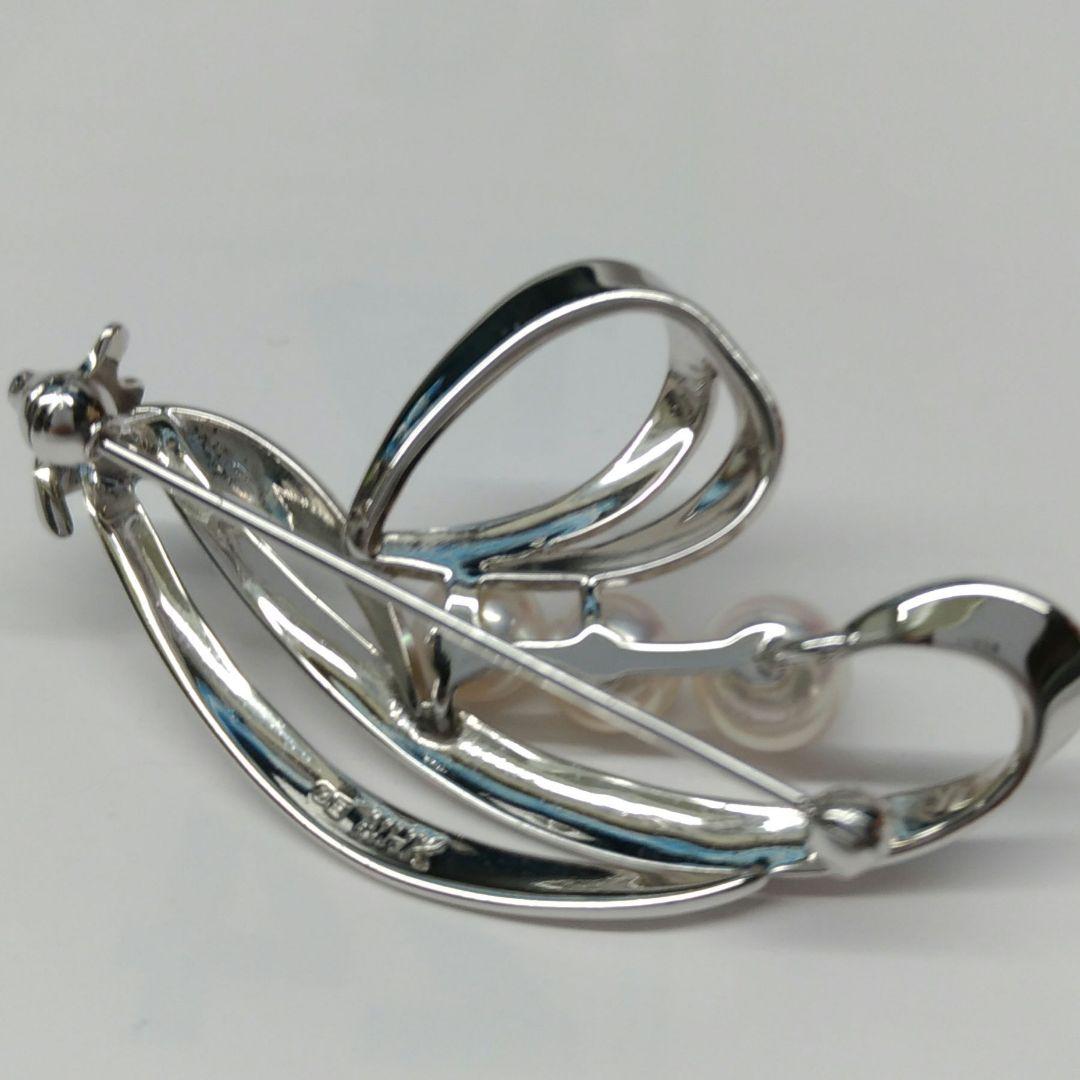 ミキモト　シルバー 真珠 ブローチ