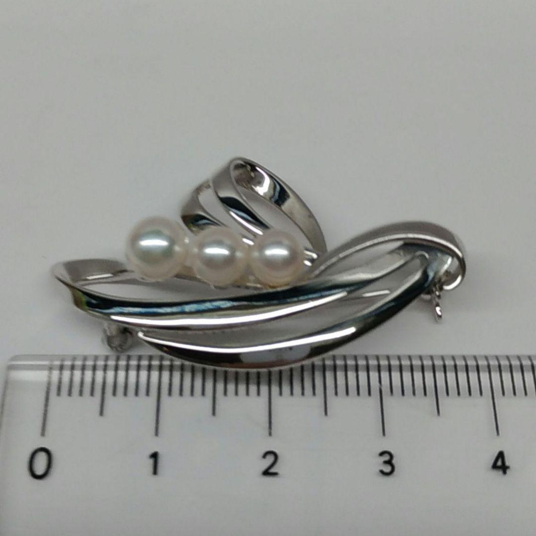 ミキモト　シルバー 真珠 ブローチ