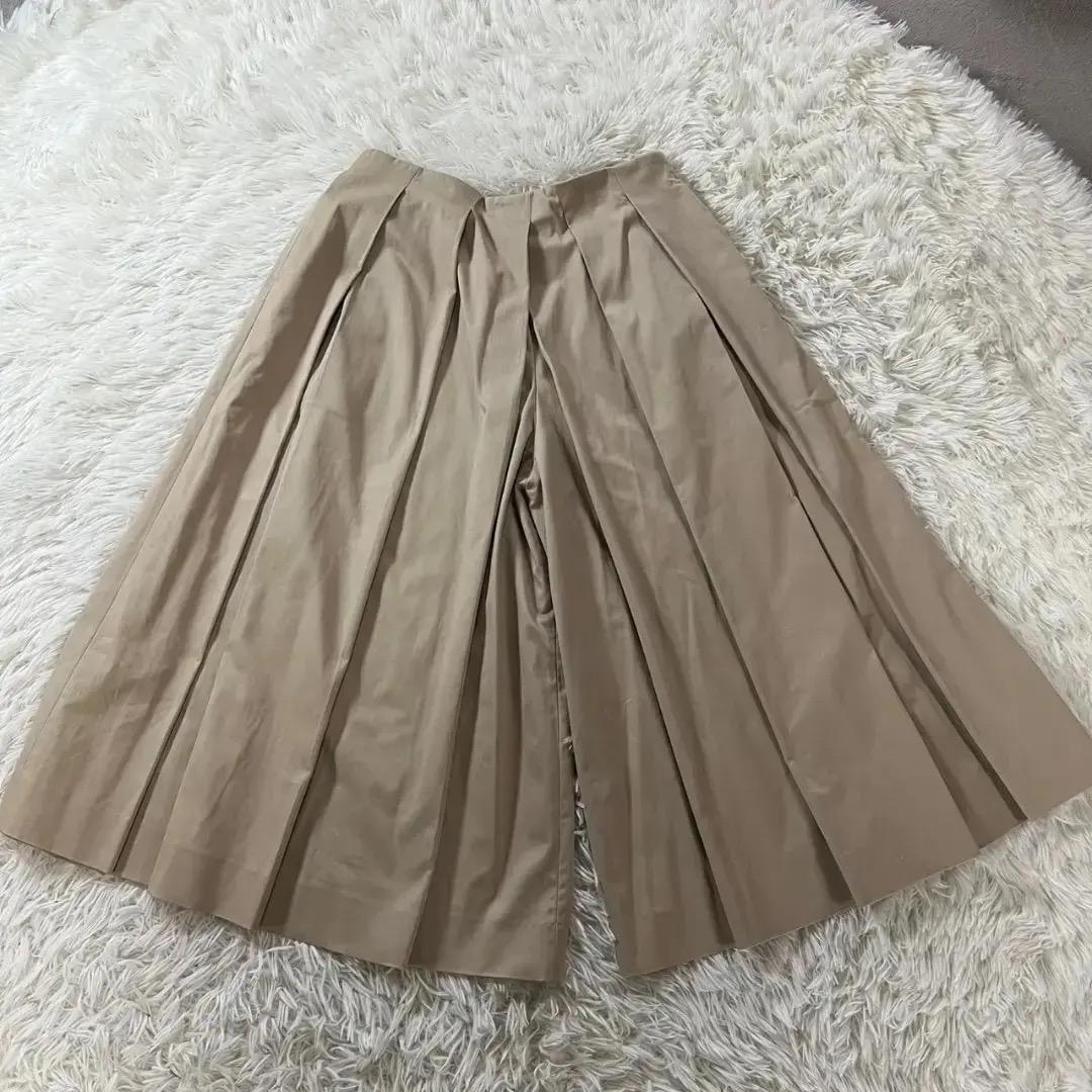 【美品・早い者勝ち】ドゥロワー キュロット ミモレ丈 ボタン付き S ベージュ