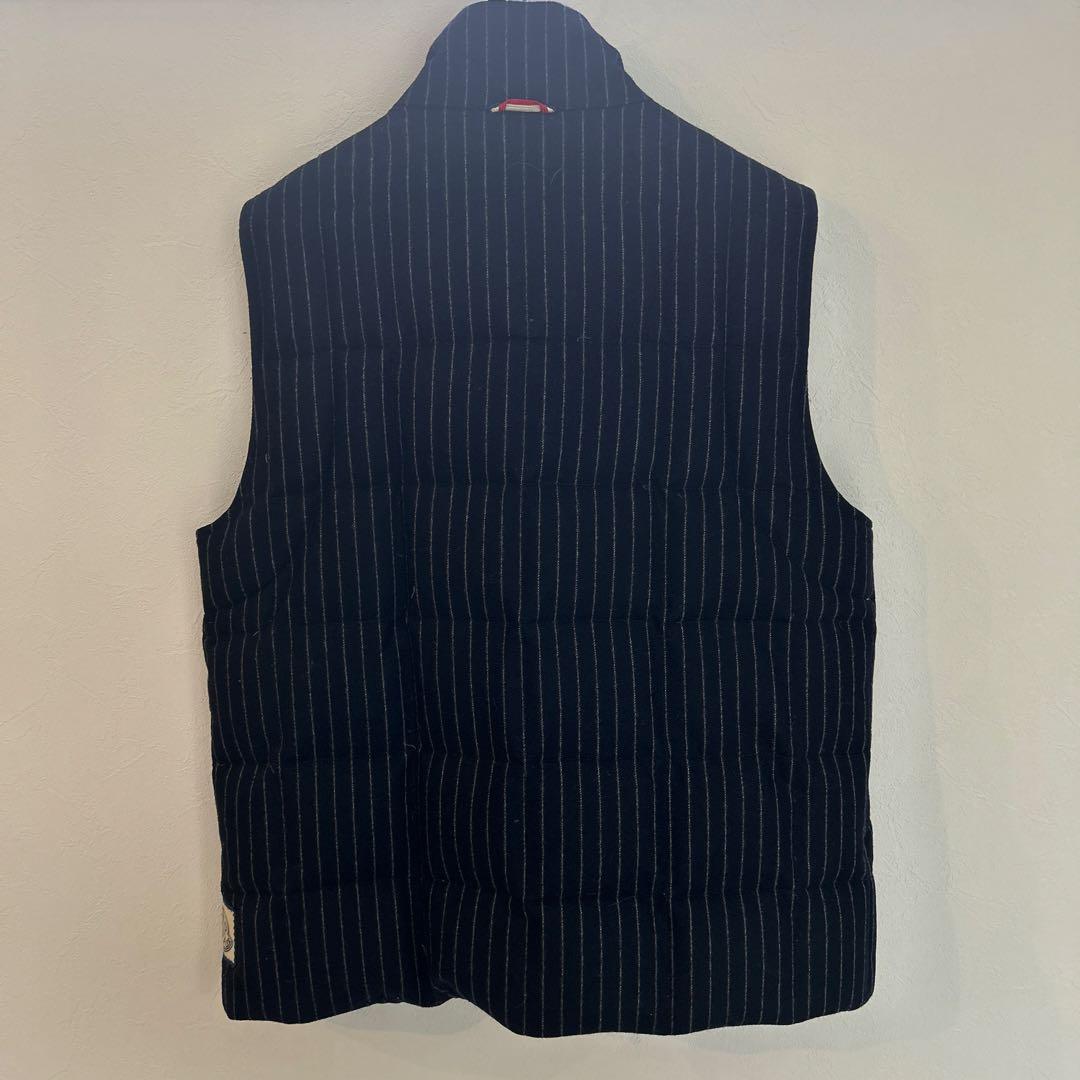 MONCLER ネイビー ストライプ ベスト　モンクレール　ダウン