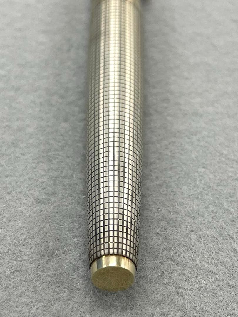 【未使用】セーラー万年筆　スターリングシルバー　18K 　＜4＞ 格子柄
