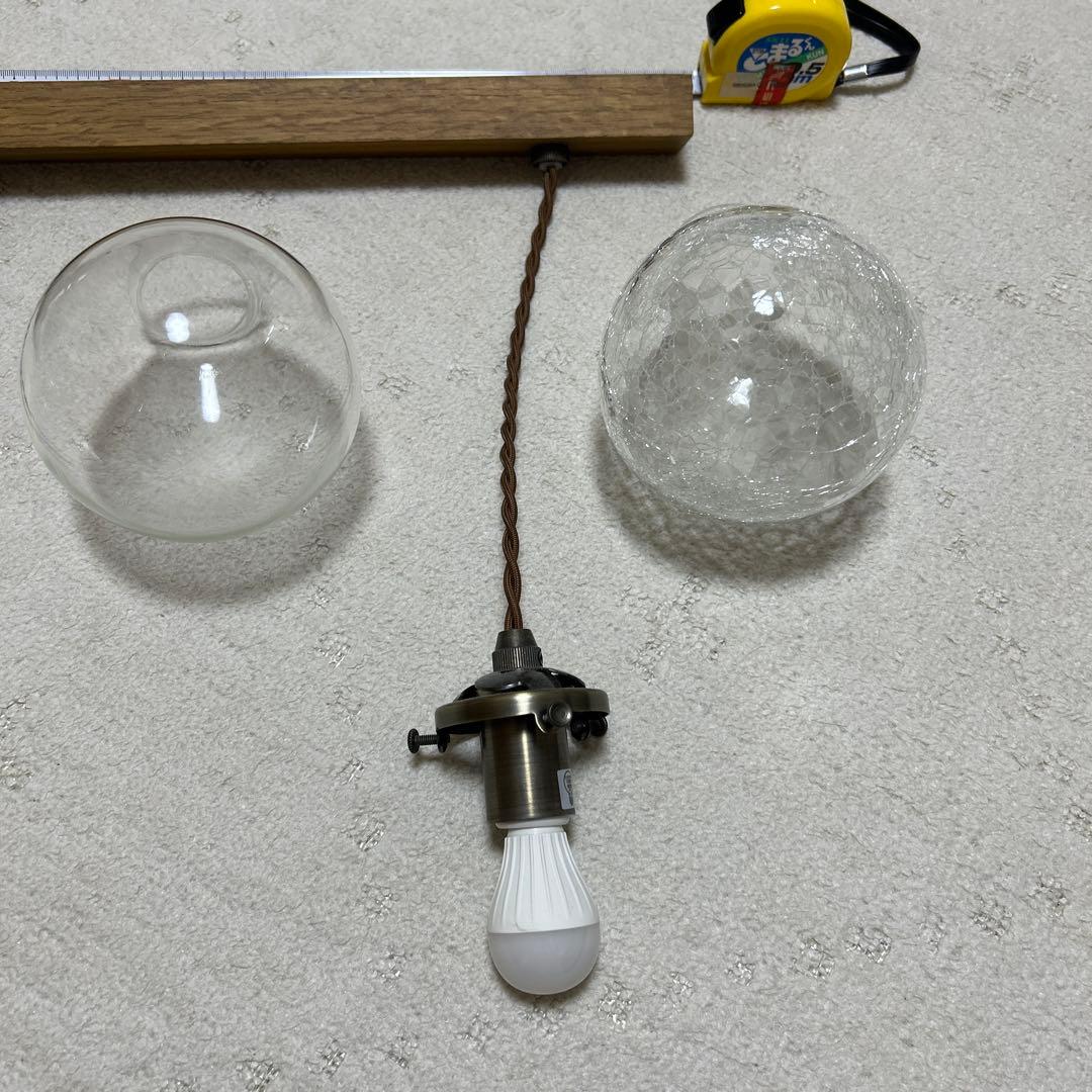 暖色灯　木製4灯シーリングライト　LED スポット