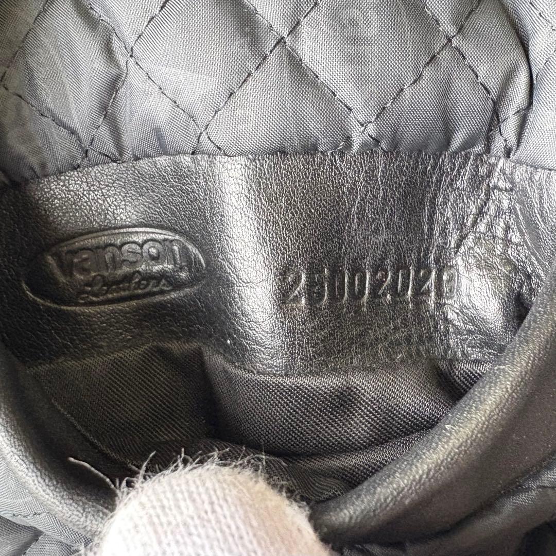 王者 vanson 傑作 シングルライダース 9D キルティング ブラック 38