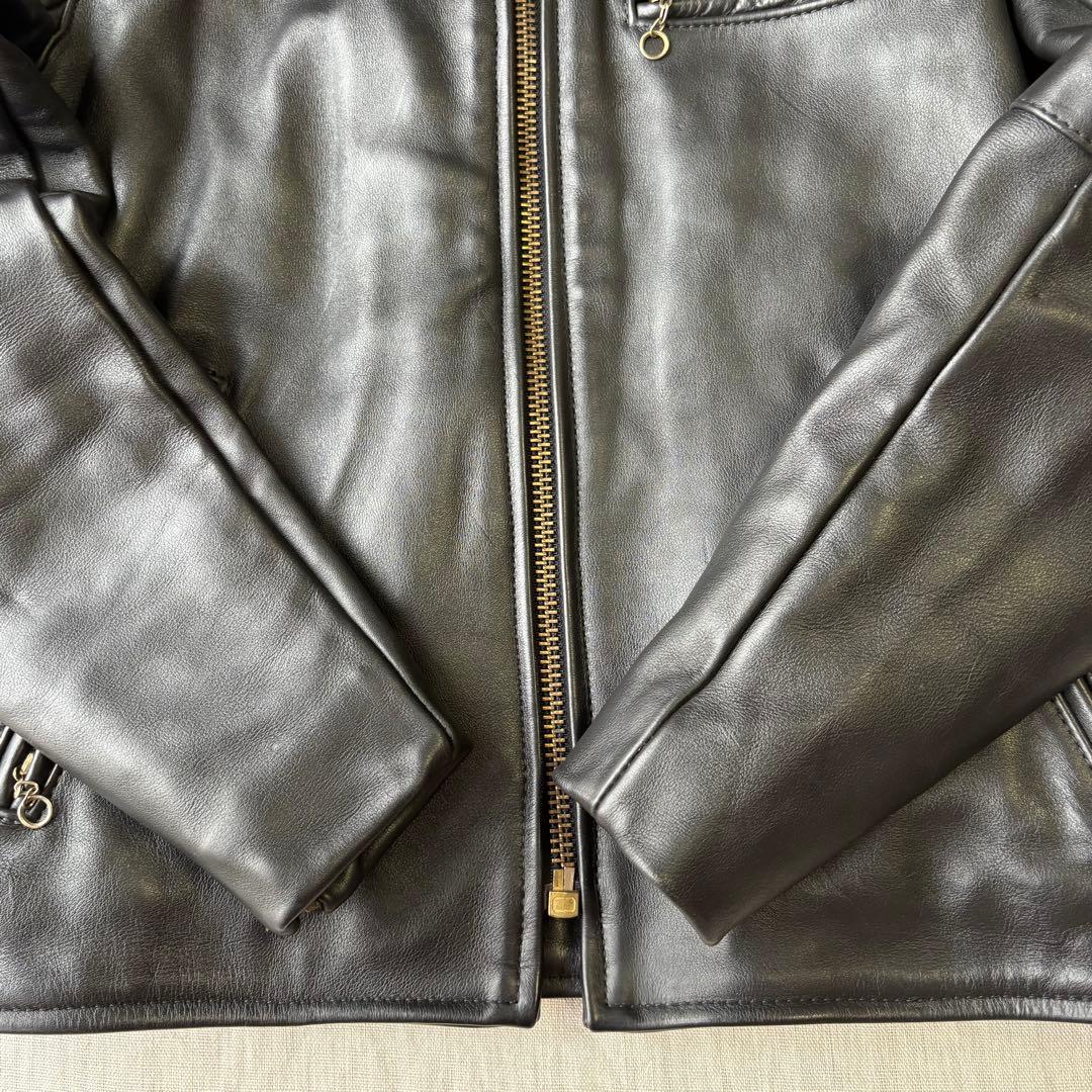 王者 vanson 傑作 シングルライダース 9D キルティング ブラック 38