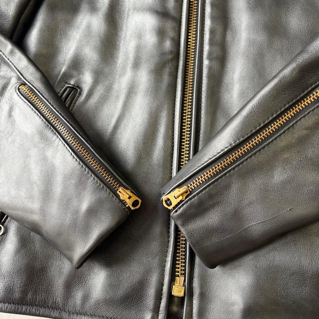 王者 vanson 傑作 シングルライダース 9D キルティング ブラック 38