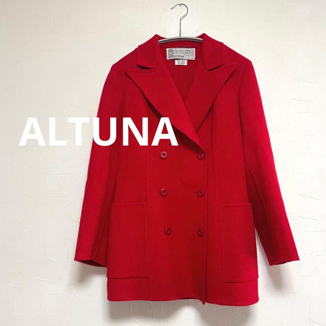 ALTUNA アニオナ　高級ウールコート　イタリア製　レッド　レディース　42