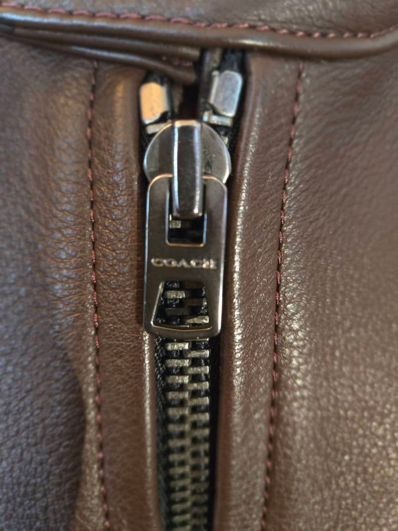 COACH F86594 レザーライダースジャケット Mサイズ ブラウン