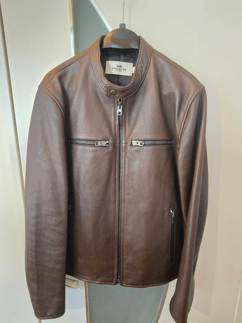 COACH F86594 レザーライダースジャケット Mサイズ ブラウン