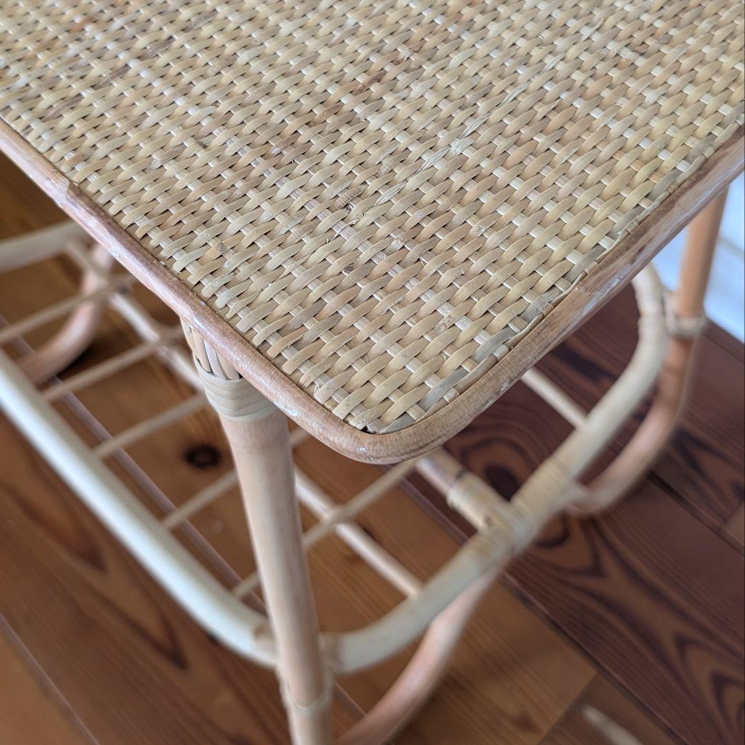 ラタン サイドテーブル ナチュラルウッド