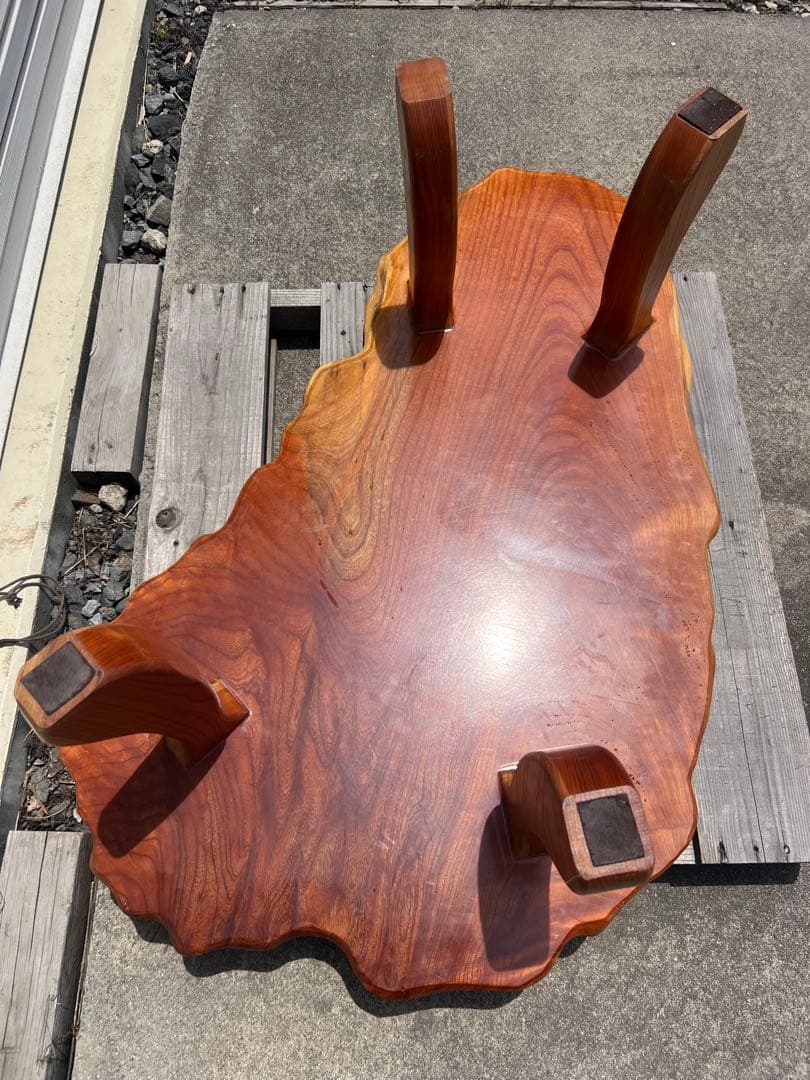 昭和レトロ 欅？ 一枚板 天然木 座卓 ちゃぶ台 古道具 古民具 花台